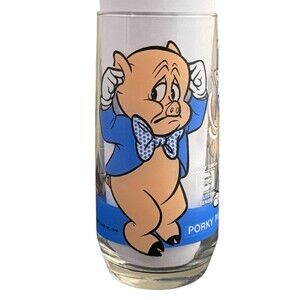Porky Pig Bugs Bunny Daffy Duck Looney Tunes Pepsi‎ Collector Glass Vintage USA